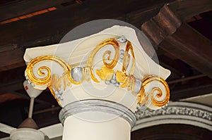 Column detail of Kampung Kling Mosque at Malacca, Malaysia